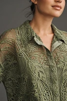 Farm Rio x Anthropologie Short-Sleeve Scallop Eyelet Blouse
