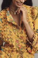 Farm Rio x Anthropologie Puff-Sleeve Ruched Blouse