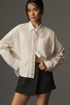 Essentiel Antwerp Hilver Embellished Placket Blouse