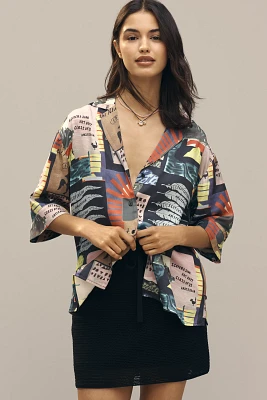 Scotch & Soda Short-Sleeve Printed Buttondown Shirt