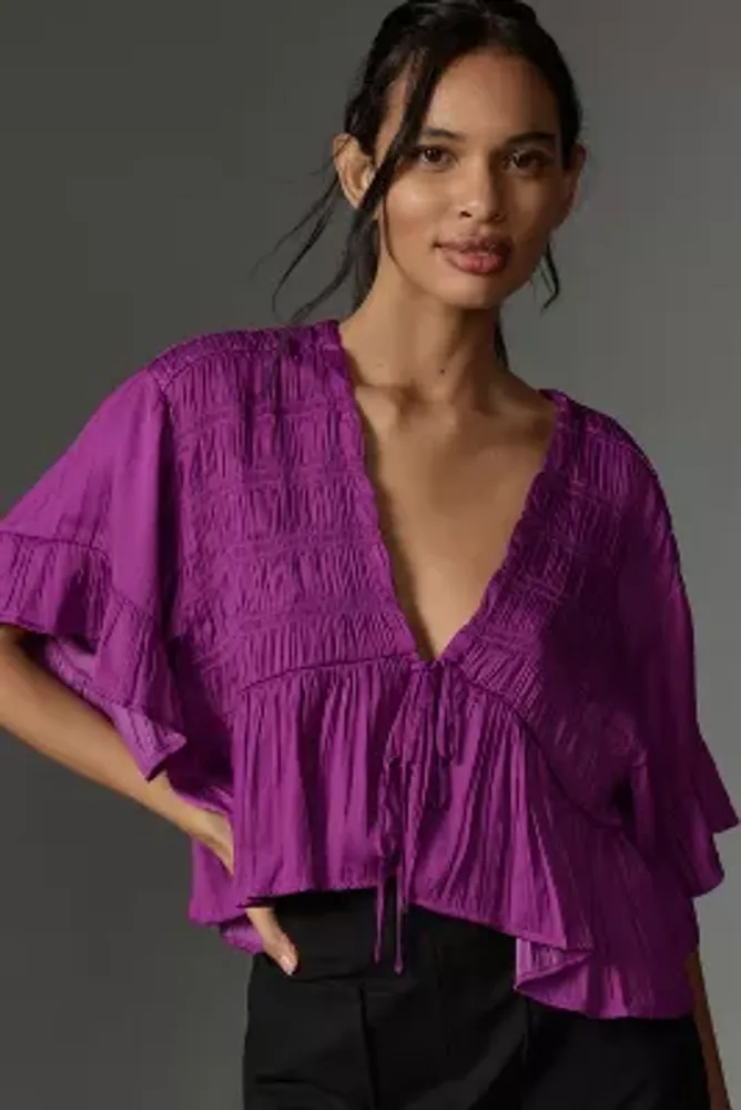 By Anthropologie Silky Pajama Top