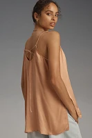 By Anthropologie Silky Cowl-Neck Tunic Top