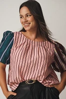 Maeve Taffeta Bow Swing Blouse