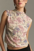 By Anthropologie Mock-Neck Sequin Shell Top