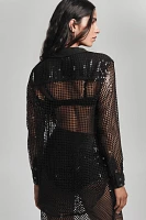 Pilcro Long-Sleeve Chainmail Buttondown Blouse