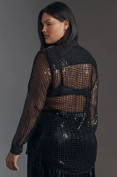 Pilcro Long-Sleeve Chainmail Buttondown Blouse