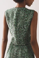 Maeve Sequin Tweed Vest