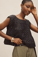 By Anthropologie Sleeveless Lurex Swing Top