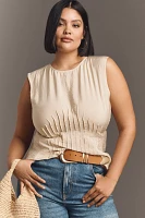 The Della Pleated-Waist Shell Top