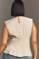 The Della Pleated-Waist Shell Top