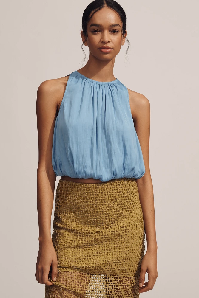 By Anthropologie Halter Cropped Bubble Top