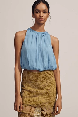 By Anthropologie Halter Cropped Bubble Top
