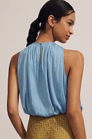 By Anthropologie Halter Cropped Bubble Top