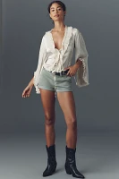 By Anthropologie Long-Sleeve Ruffled Tie-Front Top