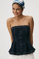 Pilcro Strapless Denim Bustier Top