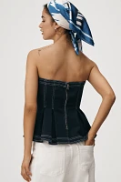 Pilcro Strapless Denim Bustier Top