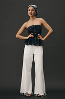Pilcro Strapless Denim Bustier Top