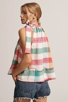 Maeve Linen Blend Tie-Neck Halter Top