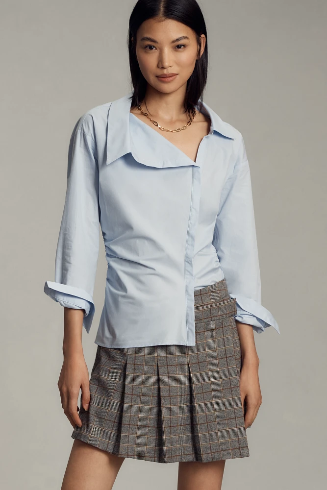 Maeve Asymmetrical Buttondown Shirt