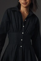 Maeve Long-Sleeve Cinched Buttondown Shirt