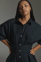 Maeve Long-Sleeve Cinched Buttondown Shirt