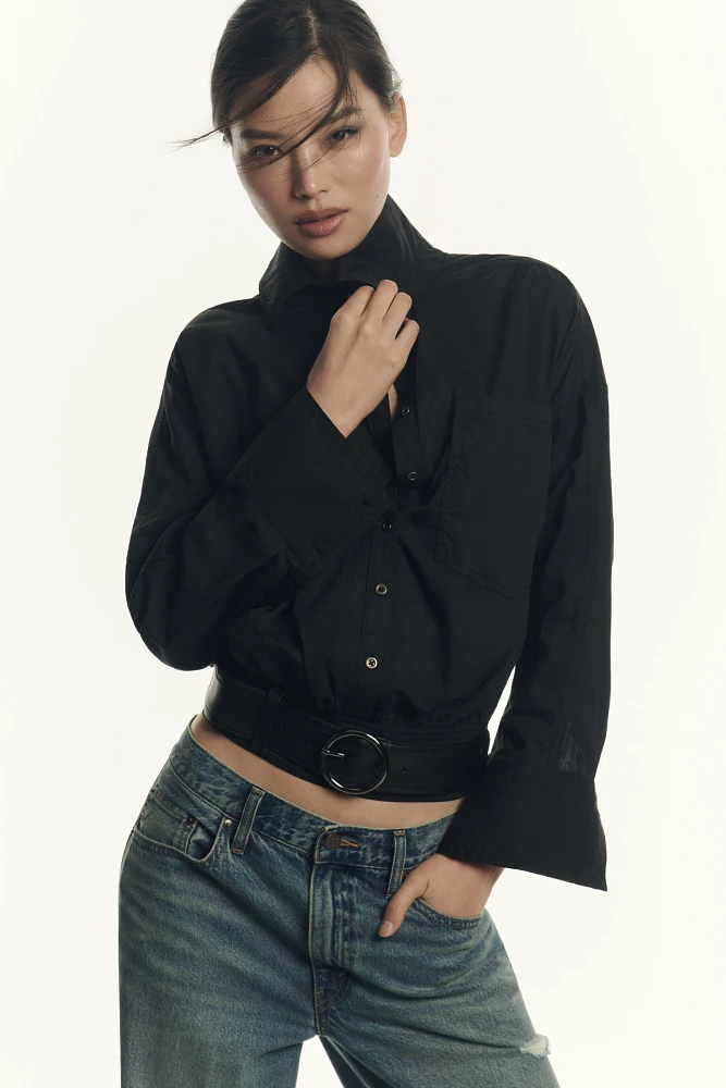 Pilcro Long-Sleeve Belt-Waist Blouse