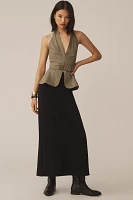 By Anthropologie Belted Halter Open-Back Top