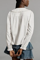 The Keira Collared Button-Front Blouse by Pilcro: Long-Sleeve Denim Edition