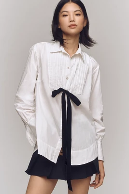 Maeve Tuxedo Tie Tunic Blouse