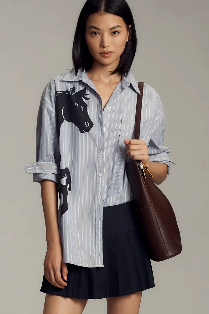 The Bennet Buttondown Shirt by Maeve: Horse-Print Edition