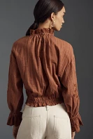 Pilcro Long-Sleeve Ruffled Bubble Blouse