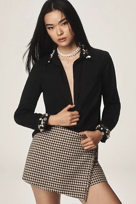 Maeve Long-Sleeve Embellished Buttondown Blouse