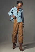 The Keira Light-Denim Long-Sleeve Blouse by Pilcro