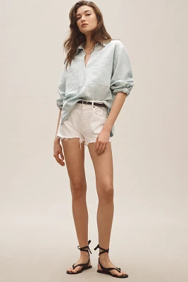 By Anthropologie Collared Patch Pocket Utility Popover Top