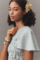 By Anthropologie Short-Sleeve Smocked Linen Twofer Top