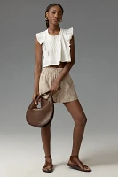 Leigh Viner x Anthropologie Scoop-Neck Flutter-Sleeve Blouse