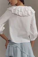 Maeve Long-Sleeve Double-Collar Blouse