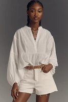 By Anthropologie Long-Sleeve Pintuck Blouse