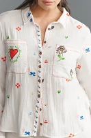 Pilcro Embroidered Icon Buttondown Shirt