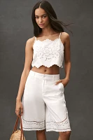 By Anthropologie Cutwork Cropped Tank
