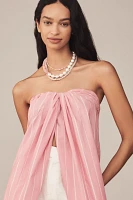 Maeve Strapless Twist Open-Front Long Top