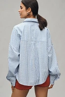 Maeve Long-Sleeve Patchwork Tea Towel Buttondown Shirt