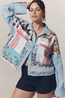 Maeve Long-Sleeve Patchwork Tea Towel Buttondown Shirt