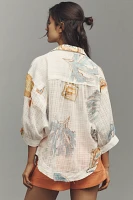 Pilcro Batwing Printed Buttondown Shirt