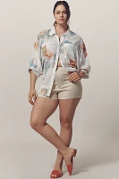 Pilcro Batwing Printed Buttondown Shirt