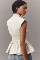 The Tommie Cap-Sleeve Smocked Front-Zip Shirt Dress: Mini Edition