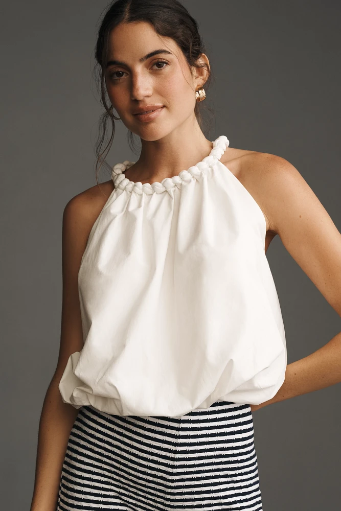 By Anthropologie Braided Bubble-Hem Tank Top