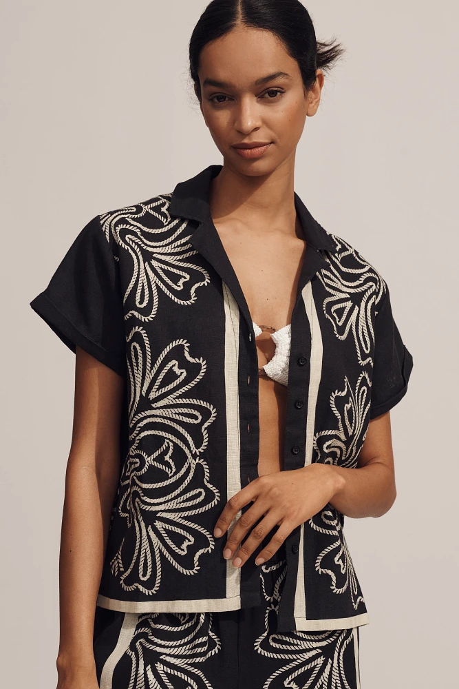 The Brenna Short-Sleeve Buttondown Shirt: Linen Edition