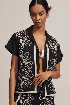 The Brenna Short-Sleeve Buttondown Shirt: Linen Edition