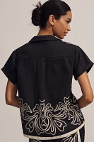 The Brenna Short-Sleeve Buttondown Shirt: Linen Edition